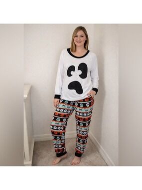Celebrate Halloween Pajama Set Ghost Top & Printed Pants | Women’s L (12–14)